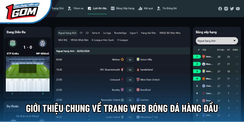 Giới thiệu chung về trang web bóng đá hàng đầu